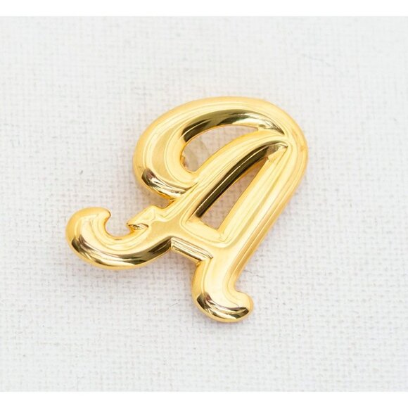 Vintage Stylish Letter A Gold Tone Brooch - T10 - Picture 1 of 2